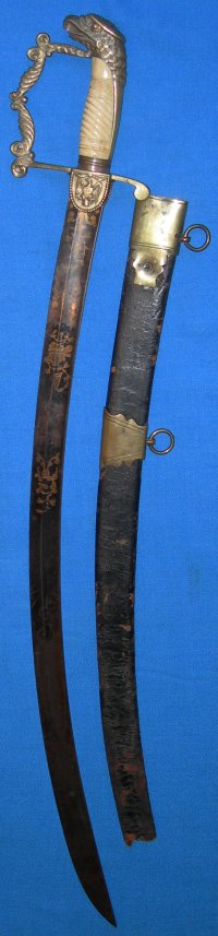 1800's US Eagle Head Blue and Gilt Officer's Sabre / Sword