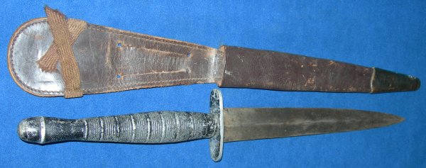 WW2 F-S Knife Beaded Roped / Ringed / Ribbed / Ridges, Sold