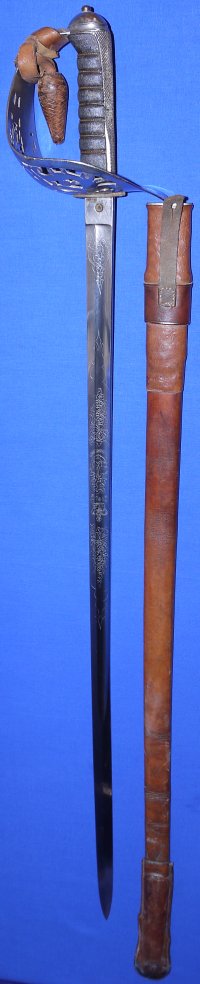 Boer War Era British Victorian 1895P Rifle Volunteer Officer's Sword, older blade