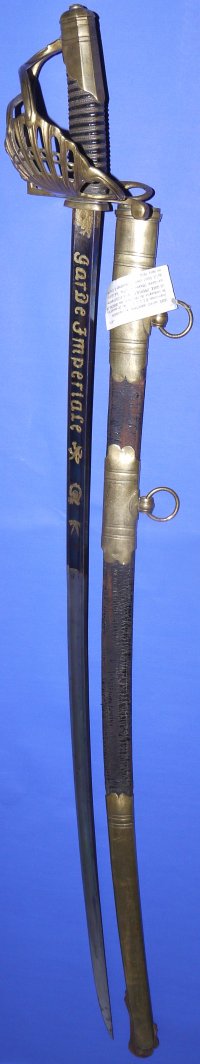 Napoleonic French Imperial Guard Dragoon Officer's Blue & Gilt Sabre