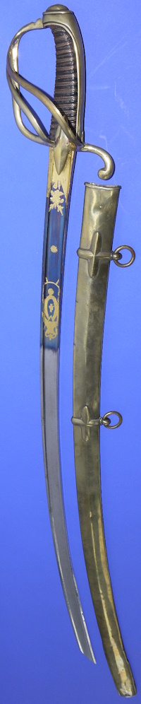 Napoleonic French Blue & Gilt Cavalry Sword, Sold