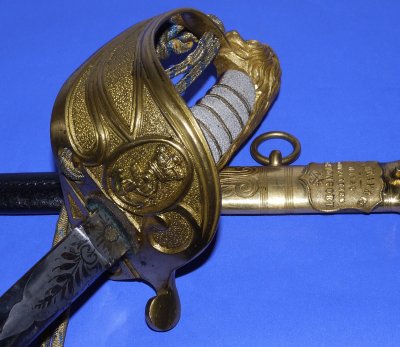 Victorian RN Officer's Solid Hilt Claymore Sword