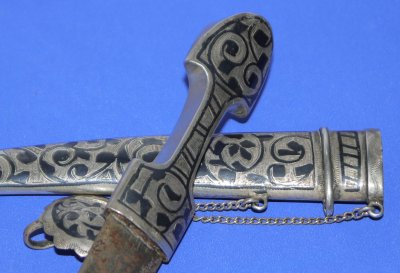 Antique Kazak-Russian Silver & Nielo Kindjal