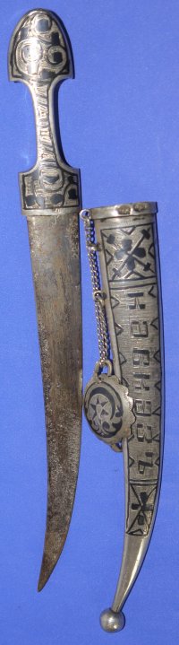 Antique Kazak-Russian Silver & Nielo Kindjal