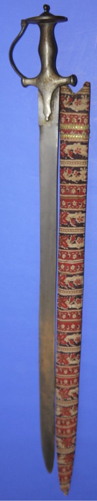 19C Indo Straight Bladed Tulwar Sword, Sold